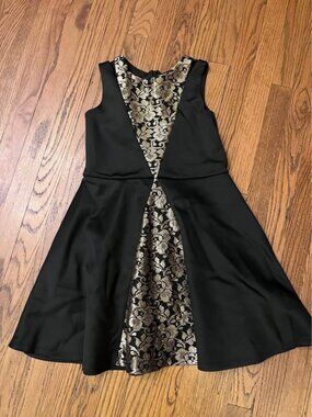Pippa & Julie Black/Gold Girls Dress, Size 12